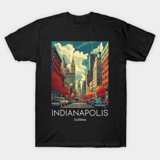 A Vintage Travel Illustration of Indianapolis - Indiana - US T-Shirt